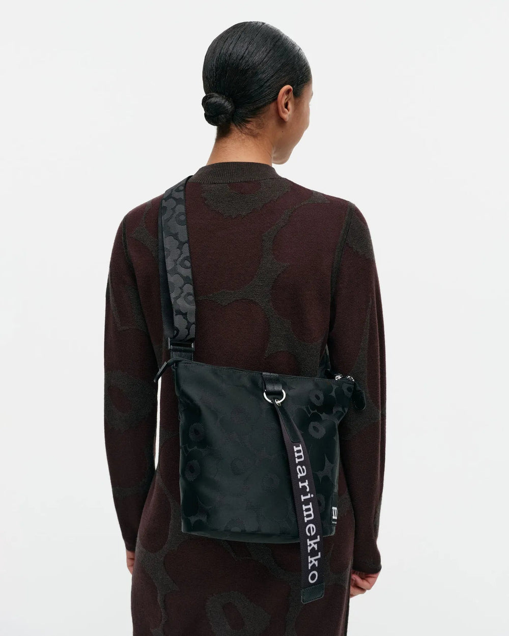Carry All Shoulder Bag | Black Unikko - pirkko. Marimekko