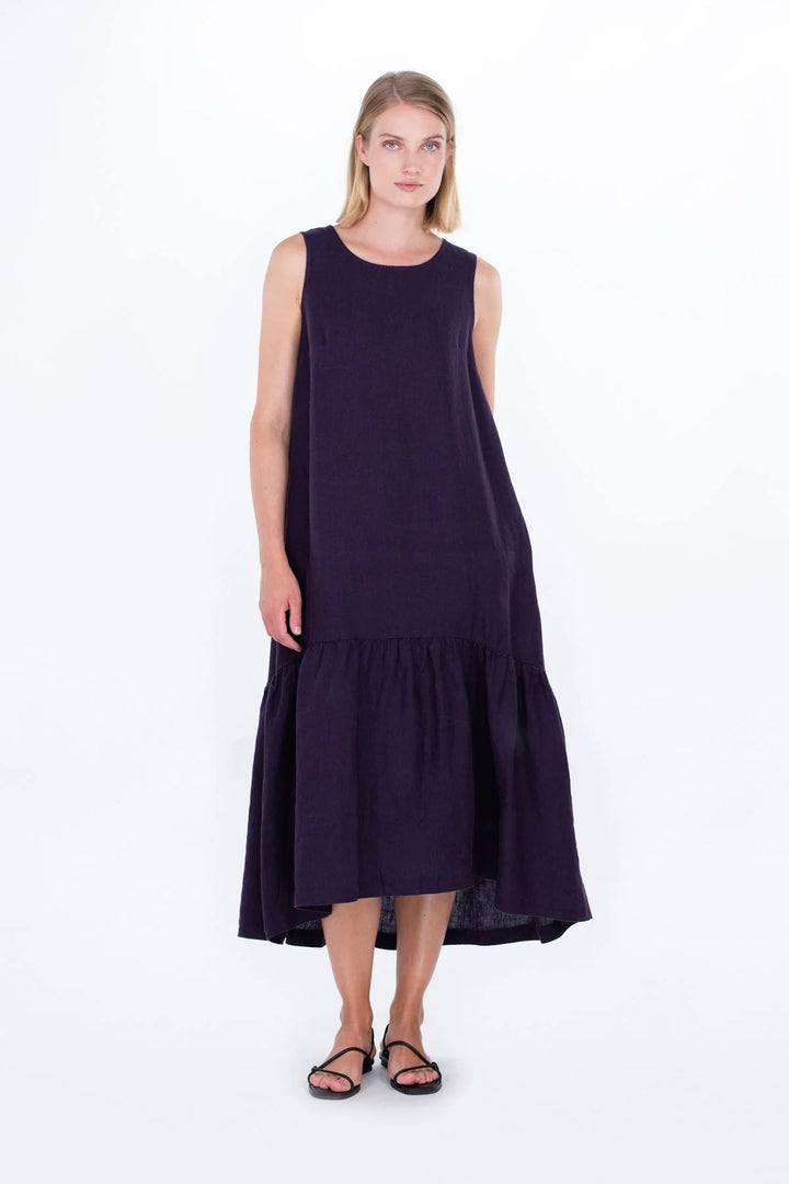 Falla Finland | Asteri Linen Dress | Dark Purple - pirkko. Falla Finland