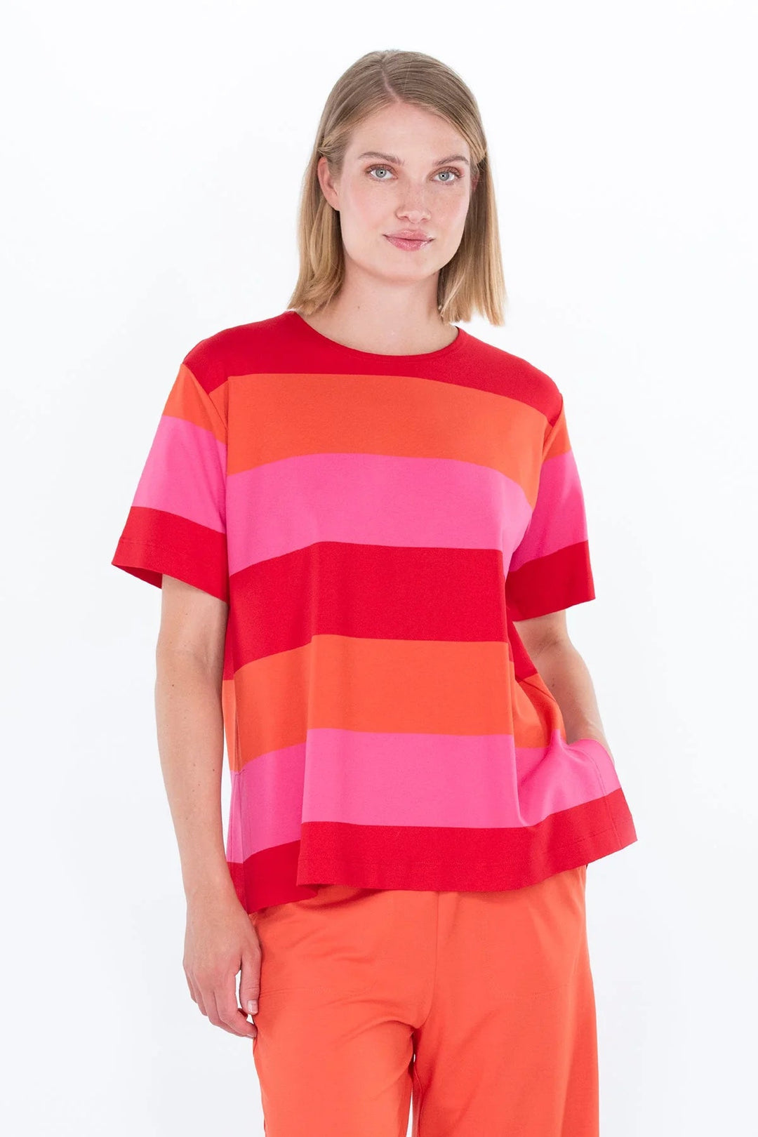 Falla Finland | Käki Jersey Shirt | Red, Orange, Pink Stripe - pirkko. Falla Finland