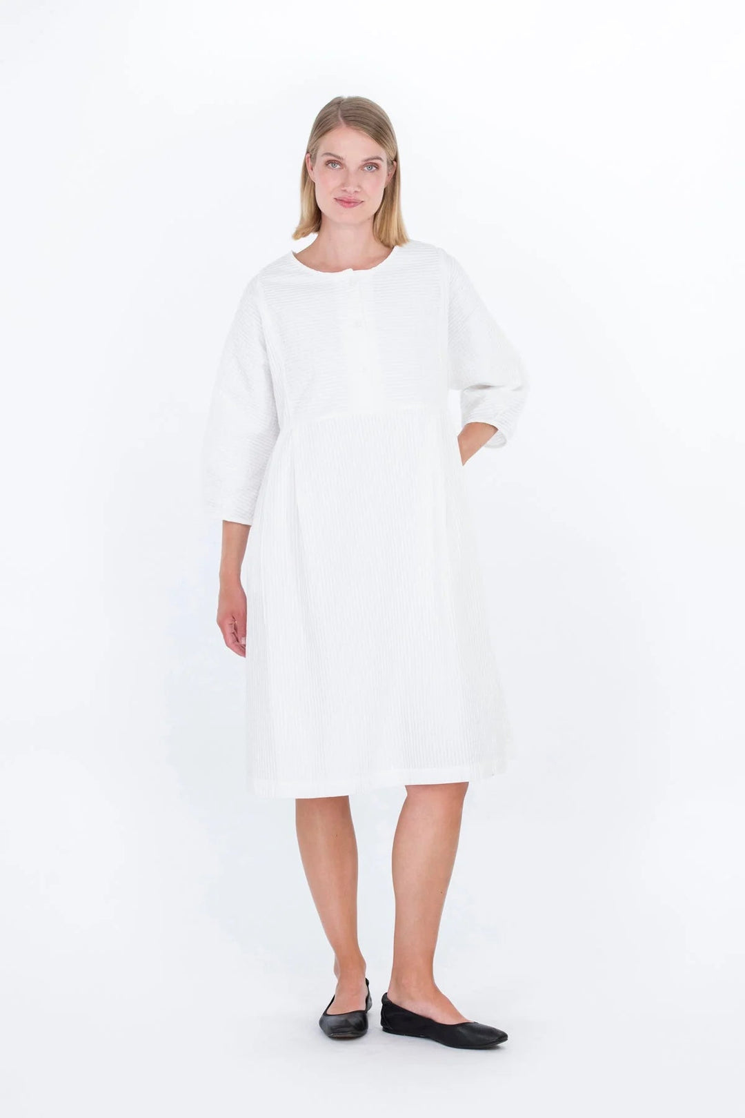 Falla Finland Falla Finland | Lipstikka Textured Cotton Dress | White - pirkko. L Falla Finland Falla Finland | Lipstikka Textured Cotton Dress | White - pirkko. L
