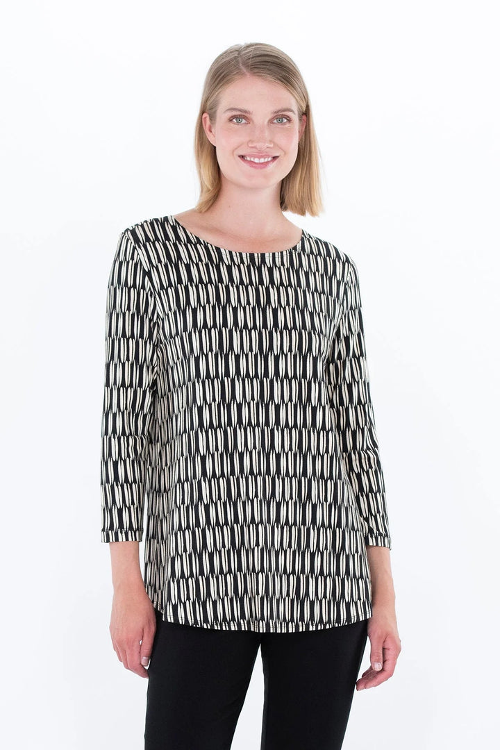 Falla Finland | Niini Jersey Tunic | Black, White - pirkko. Falla Finland