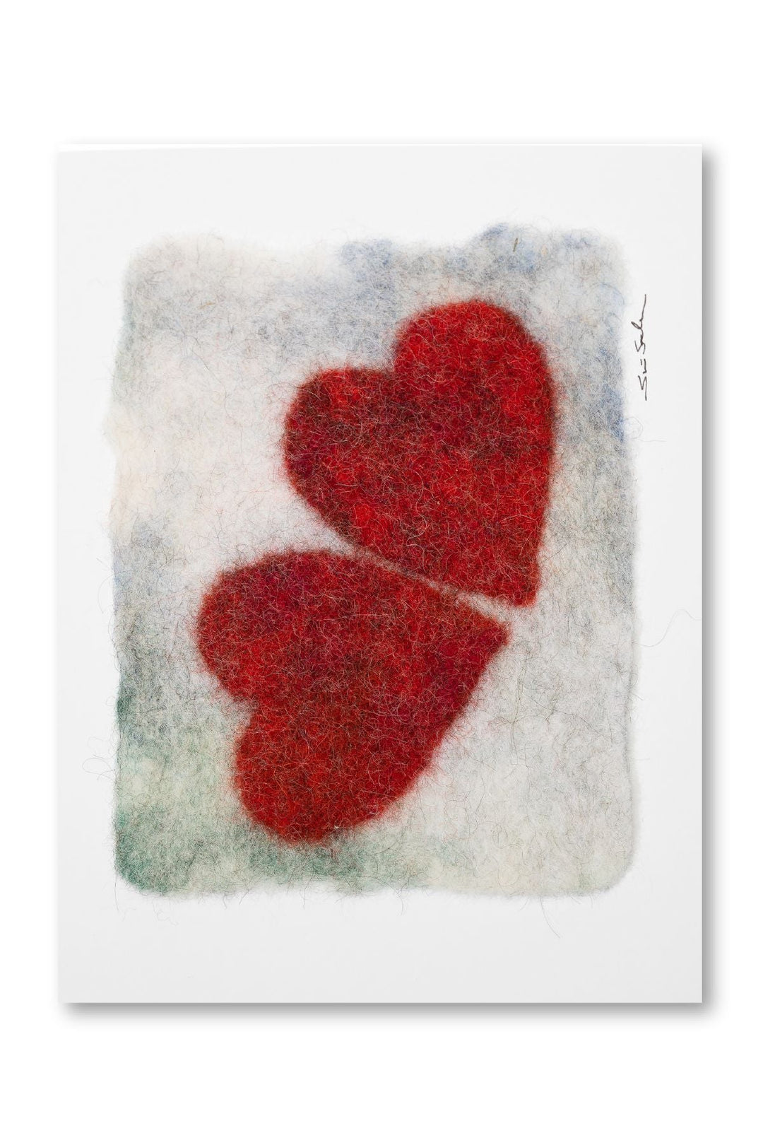 Finnish Felted Cards: Two Hearts - pirkko. pirkko.