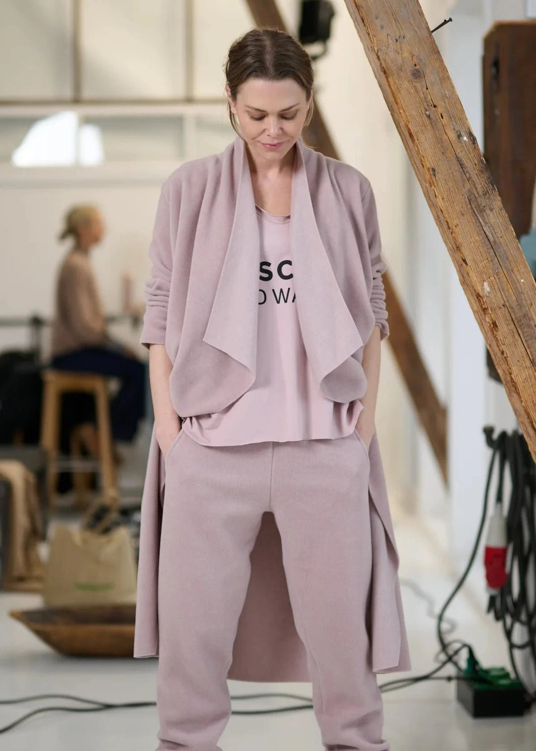 Dusty rose long cardigan hotsell