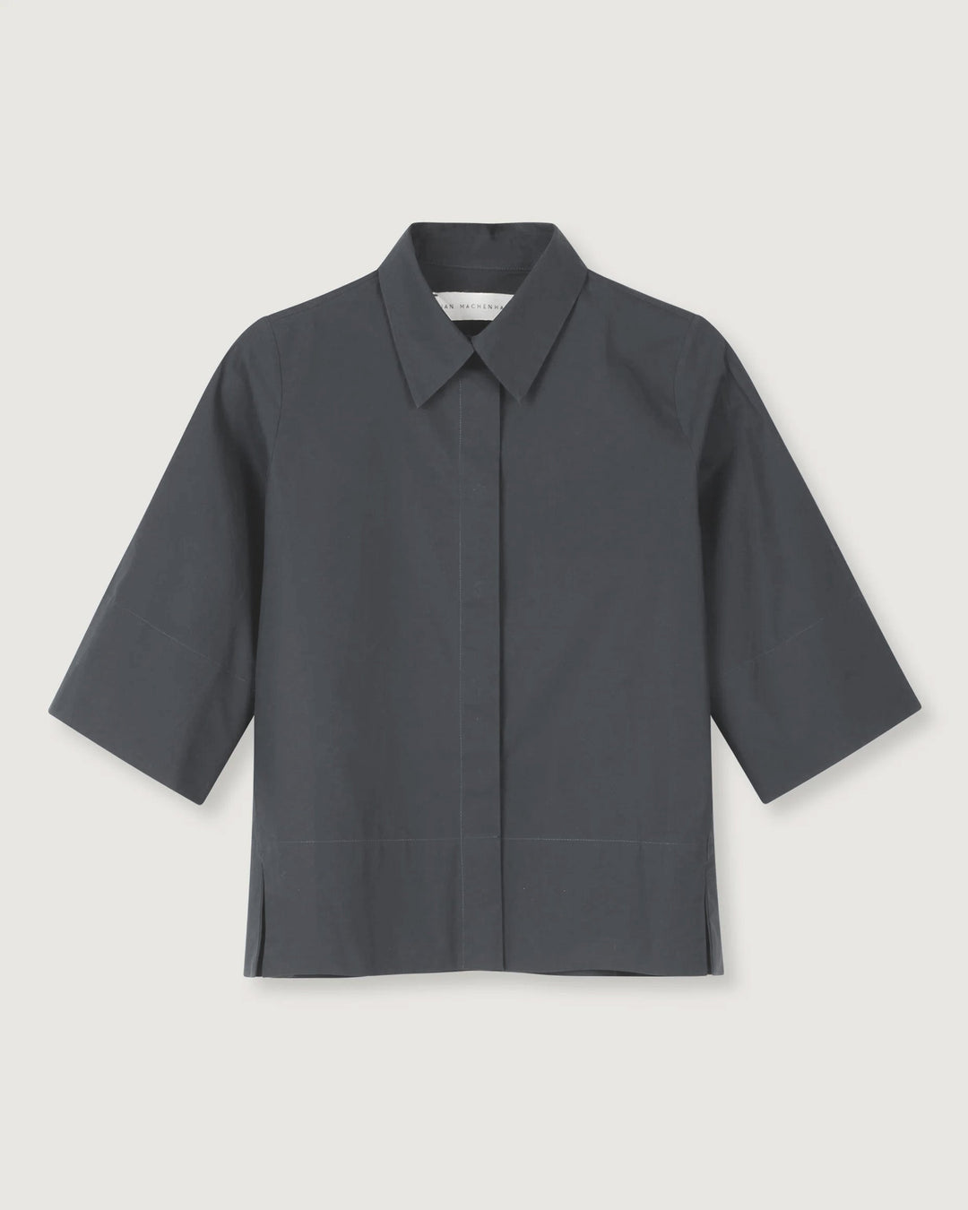 Jan Machenhauer | Barbara Cotton Poplin Crop Shirt | Ink Black - pirkko. Jan Machenhauer