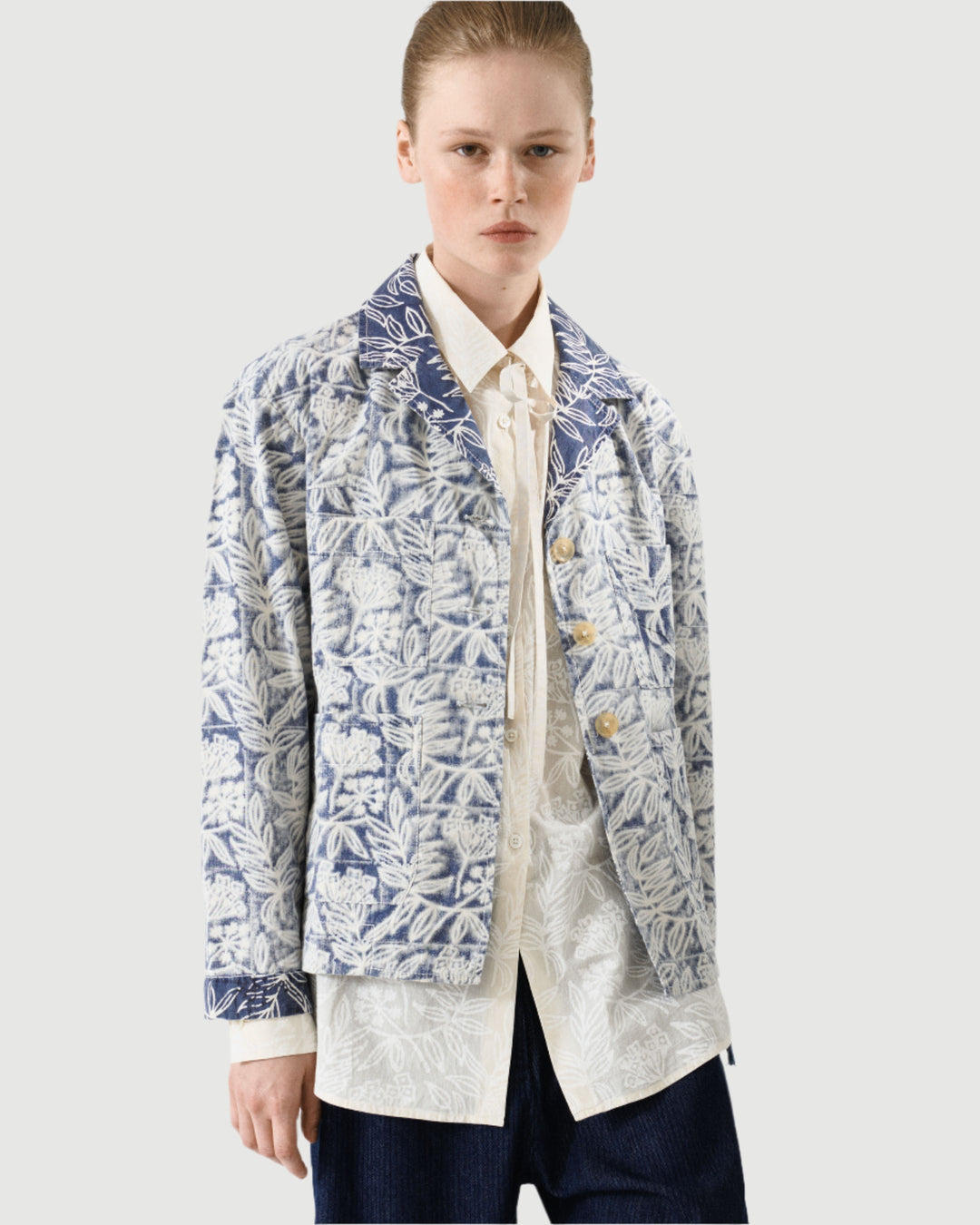 Jan Machenhauer | Floral Block Print Cotton Jacket - pirkko. Jan Machenhauer