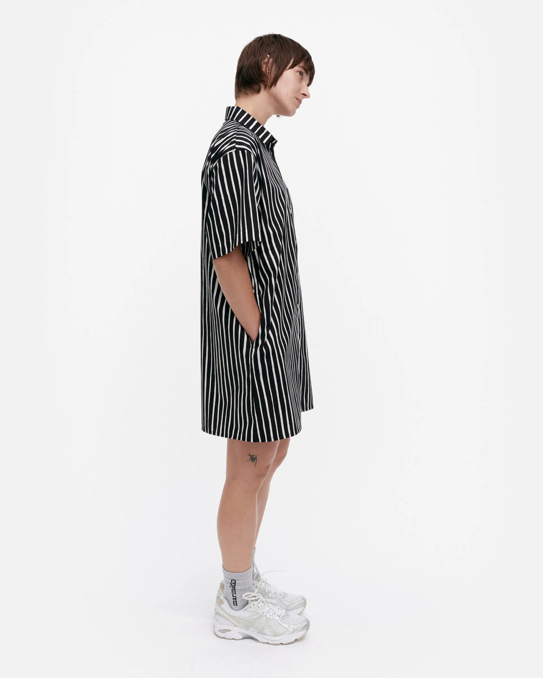 Jokapoika Shortsleeve Dress | Black, White - pirkko. Marimekko