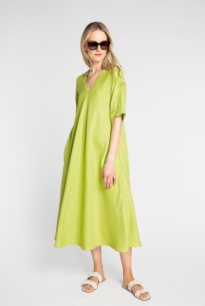 Kuusama Liv Linen Dress | Kiwi Green - pirkko. Kuusama