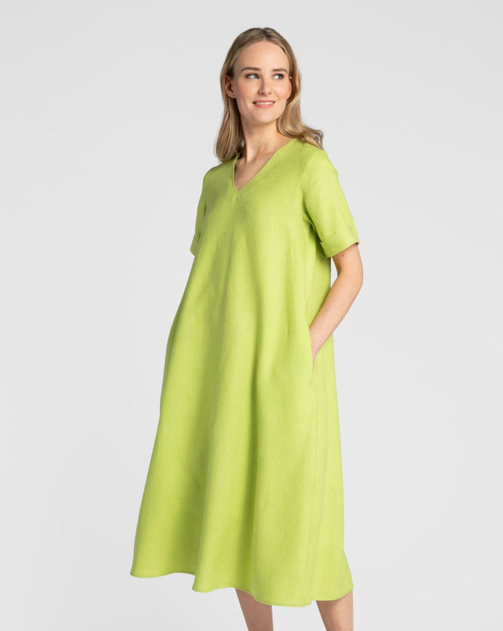 Kuusama Liv Linen Dress | Kiwi Green - pirkko. Kuusama