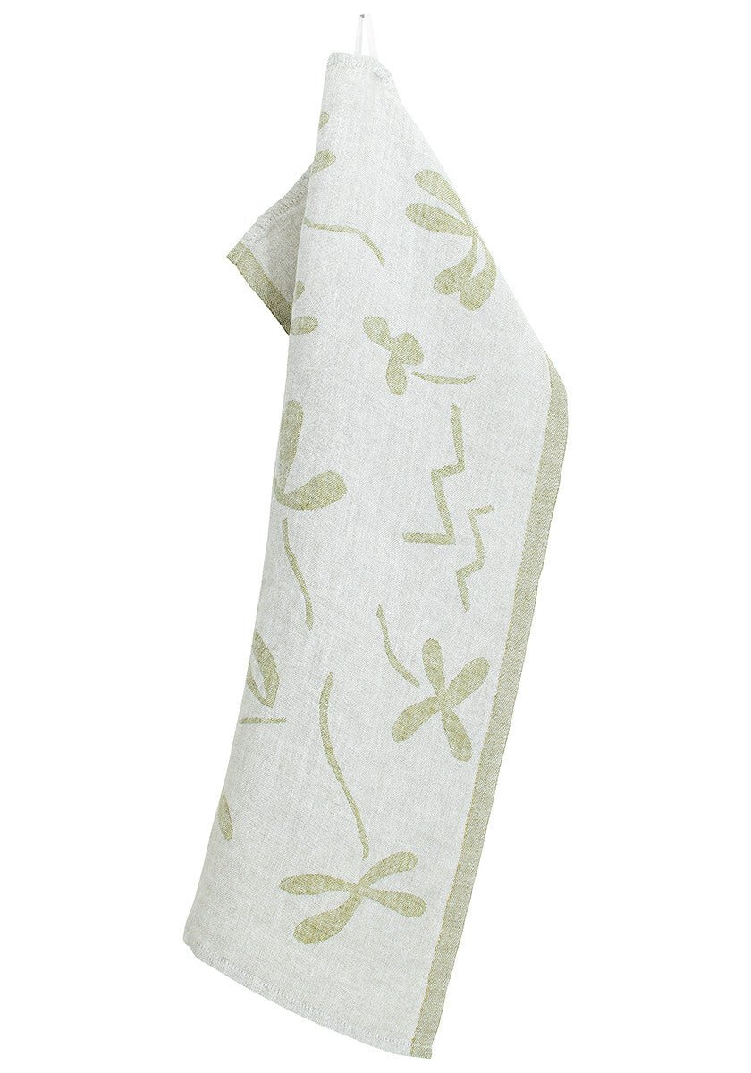 Lapuan Kankurit | Friida Washed Linen Tea Towel | Linen/Green - pirkko. Lapuan Kankurit