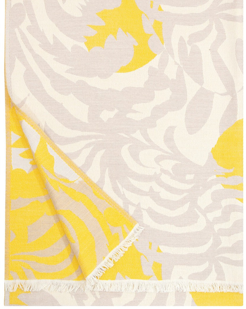 Kuutamo Throw, Off White, Yellow, Beige, 51 x 67"
