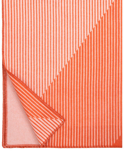 Rinne Wool Throw, Orange/Off White.  51" x 71"