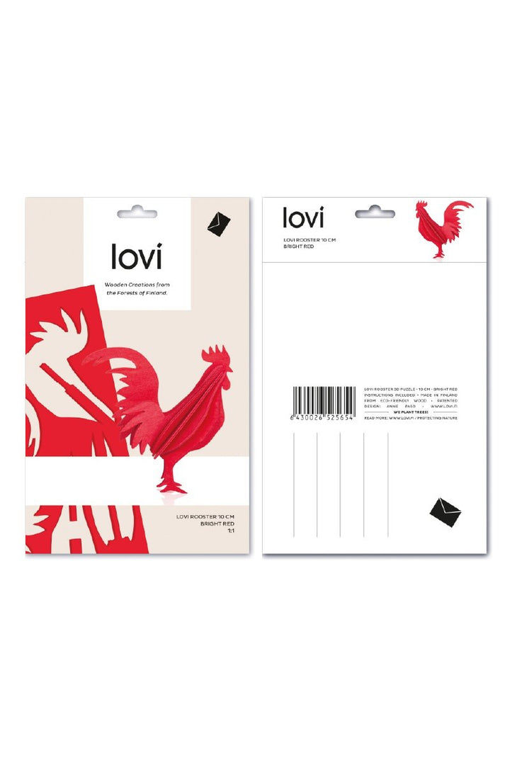Lovi Rooster 10 cm, Bright Red - pirkko. LOVI
