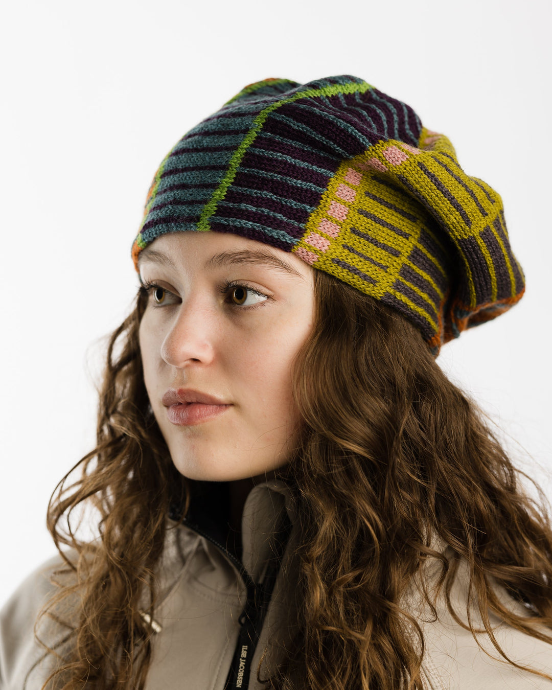Marika Niskanen Wool Hat, Multi Blue/Rust - pirkko. Marika Niskanen