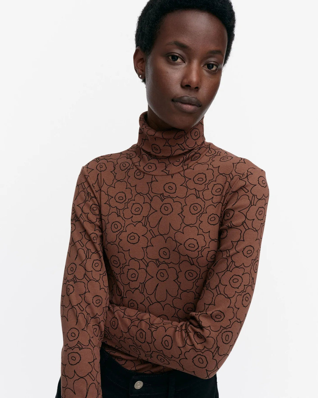 【marimekko】Emali Piirto Unikko タートルネック カットソー Marimekko Marimekko | Emali Piirto Unikko Cotton Rib