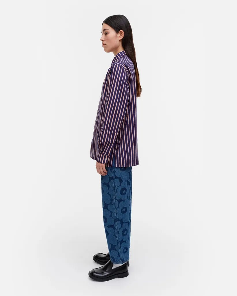 Marimekko | Jokapoika Shirt | Navy, Pink - pirkko. Marimekko