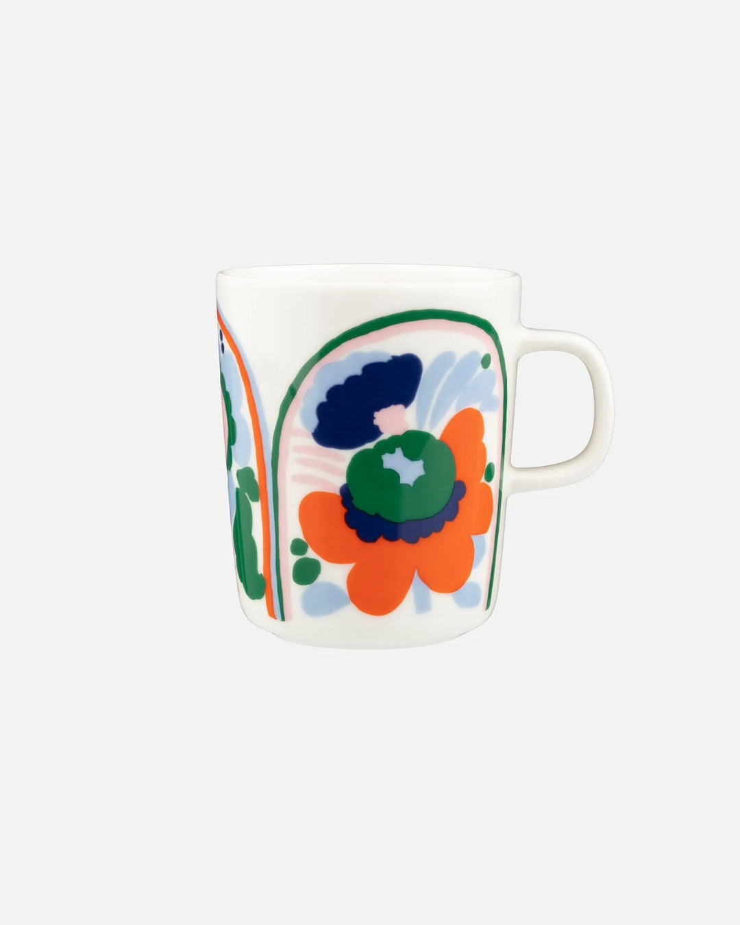Marimekko | Karuselli Mug | 8.5 oz | White Green Multi - pirkko. Marimekko
