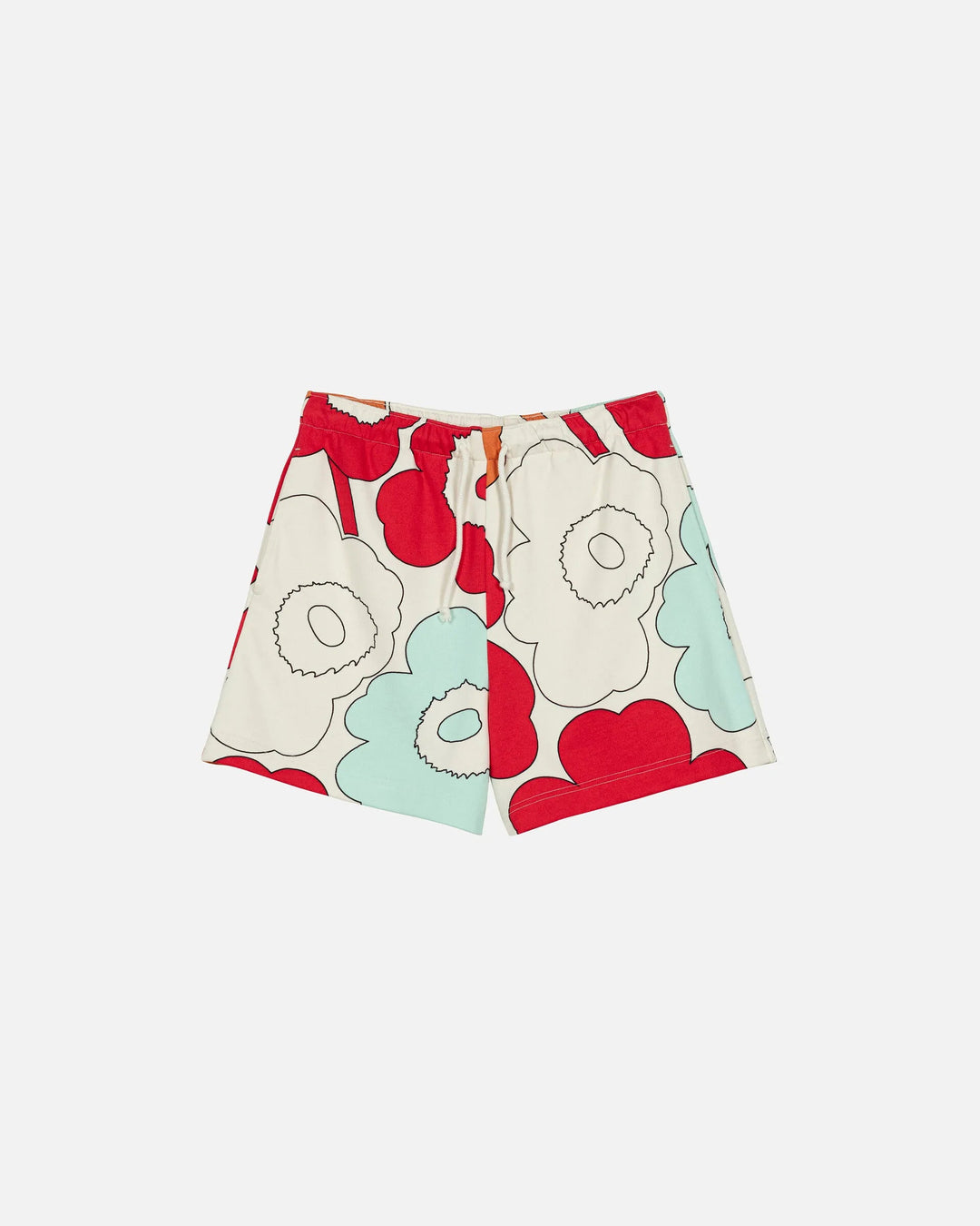 Marimekko | Miksaus Piirto Unikko Cotton Shorts | Off - white, Red Multi - pirkko. Marimekko