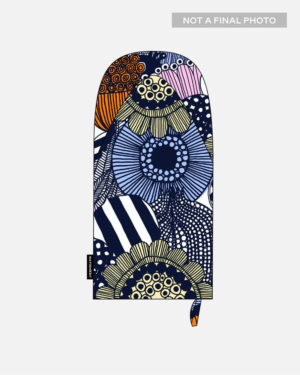 Marimekko | Siirtolapuutarha Oven Mitten | Orange Blue Multi - pirkko. Marimekko