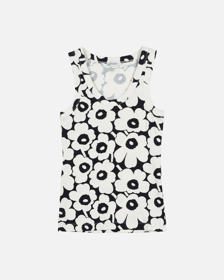 Marimekko | Uusia Unikko Cotton Jersey Top | Black, White - pirkko. Marimekko