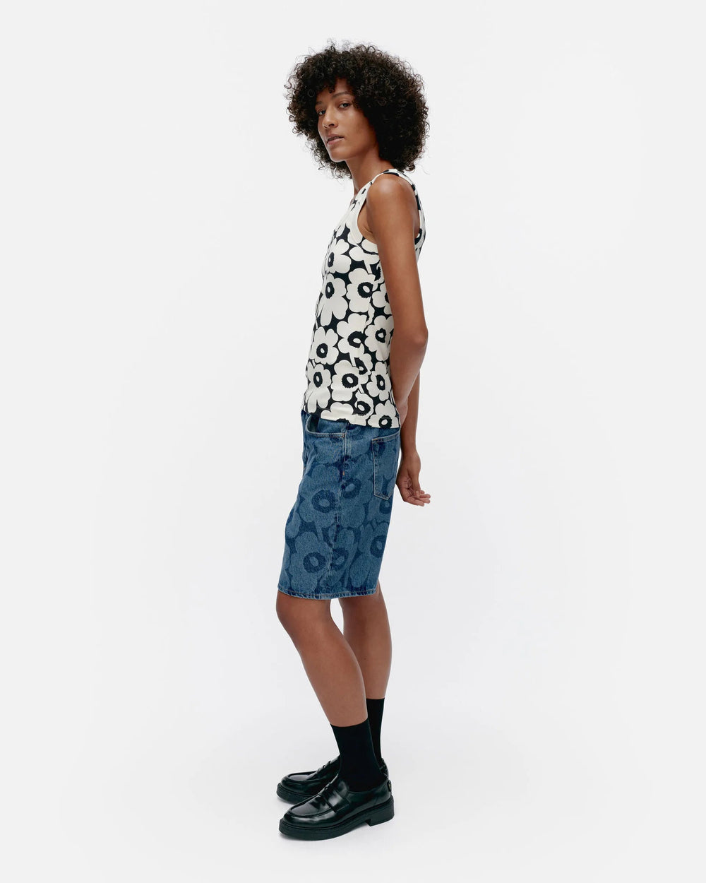 Marimekko | Uusia Unikko Cotton Jersey Top | Black, White - pirkko. Marimekko