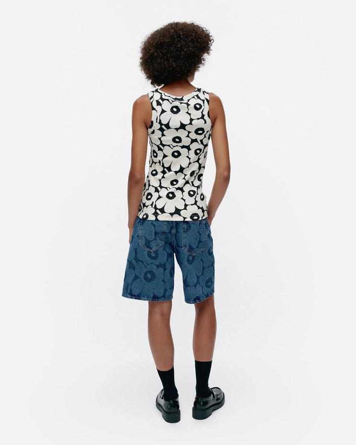 Marimekko | Uusia Unikko Cotton Jersey Top | Black, White - pirkko. Marimekko