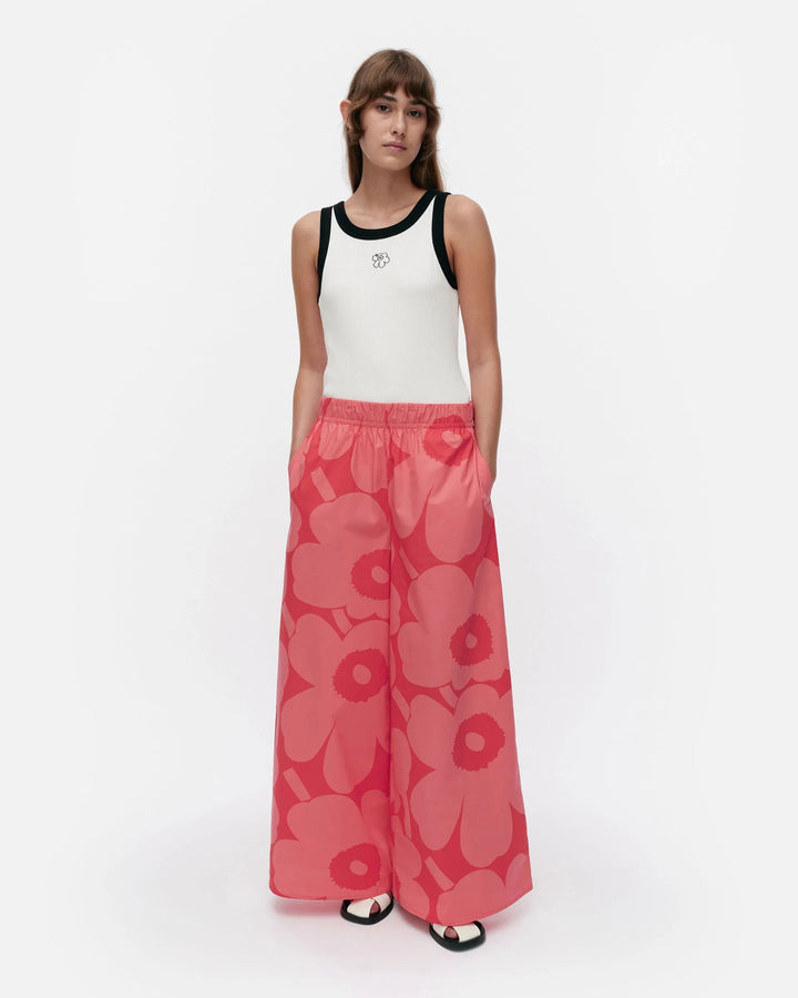 Marimekko | Voimakukka Unikko Cotton Pants | Red, Pink - pirkko. Marimekko