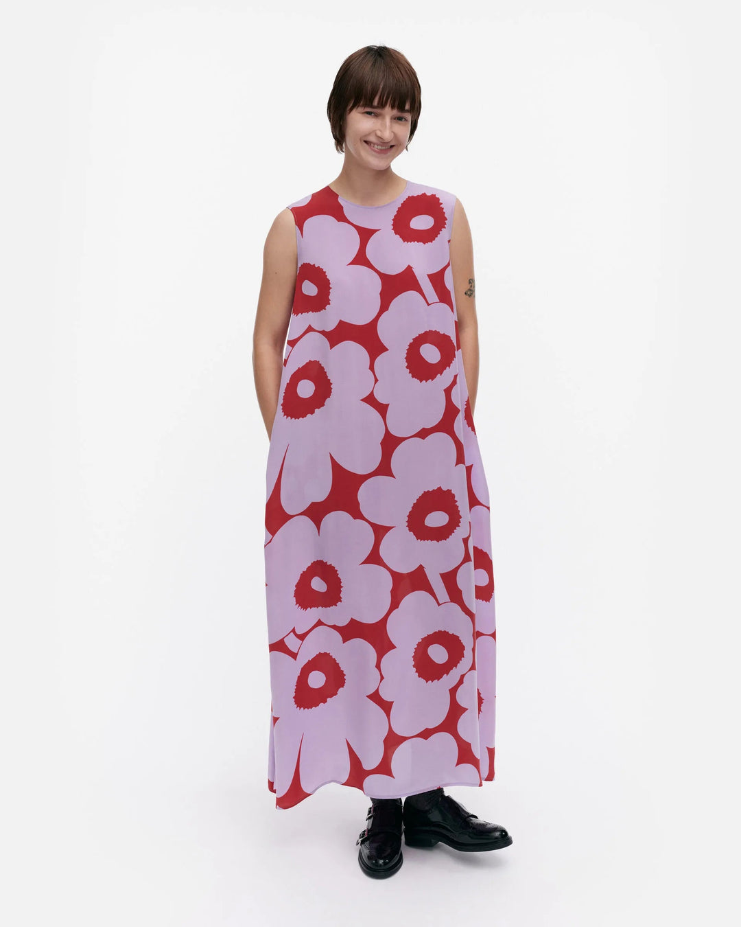 Migot Unikko Sleeveless Maxi Dress | Red, Lilac - pirkko. Marimekko