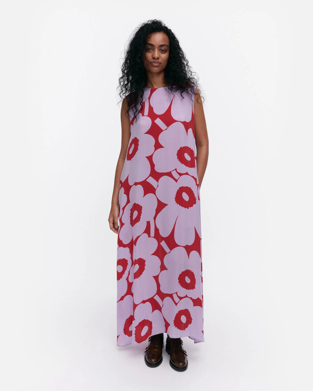 Migot Unikko Sleeveless Maxi Dress | Red, Lilac - pirkko. Marimekko