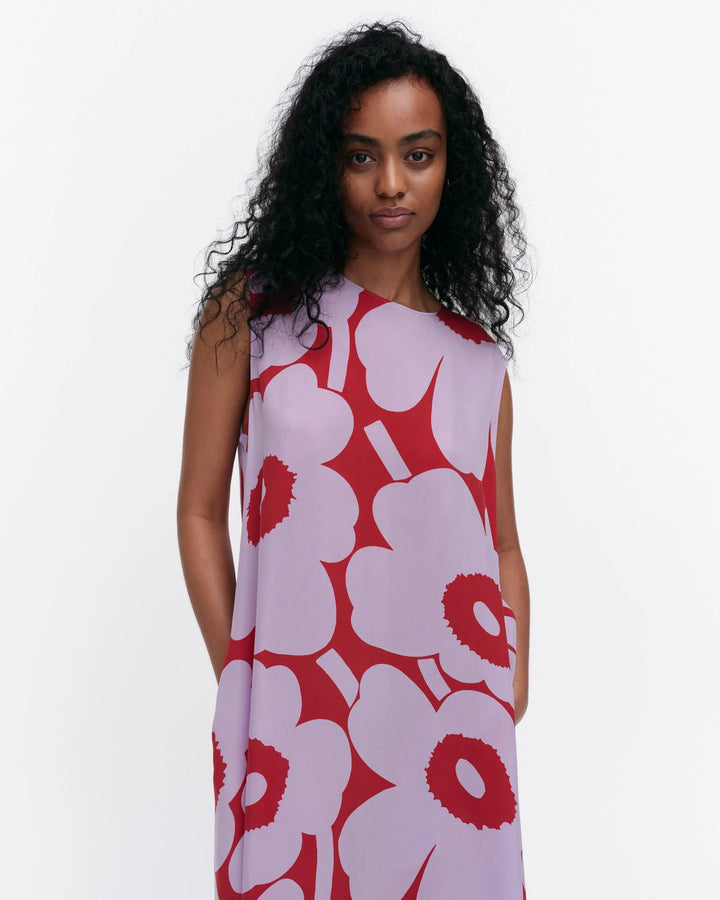 Migot Unikko Sleeveless Maxi Dress | Red, Lilac - pirkko. Marimekko