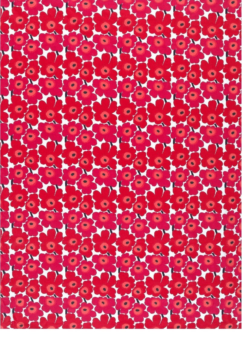 Mini Unikko Cotton Fabric, Red/White 1 yd - pirkko. Marimekko