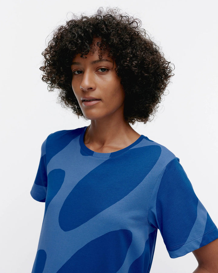 Pisteinen Linssi Jersey Dress | Blue, Dark Blue - pirkko. Marimekko