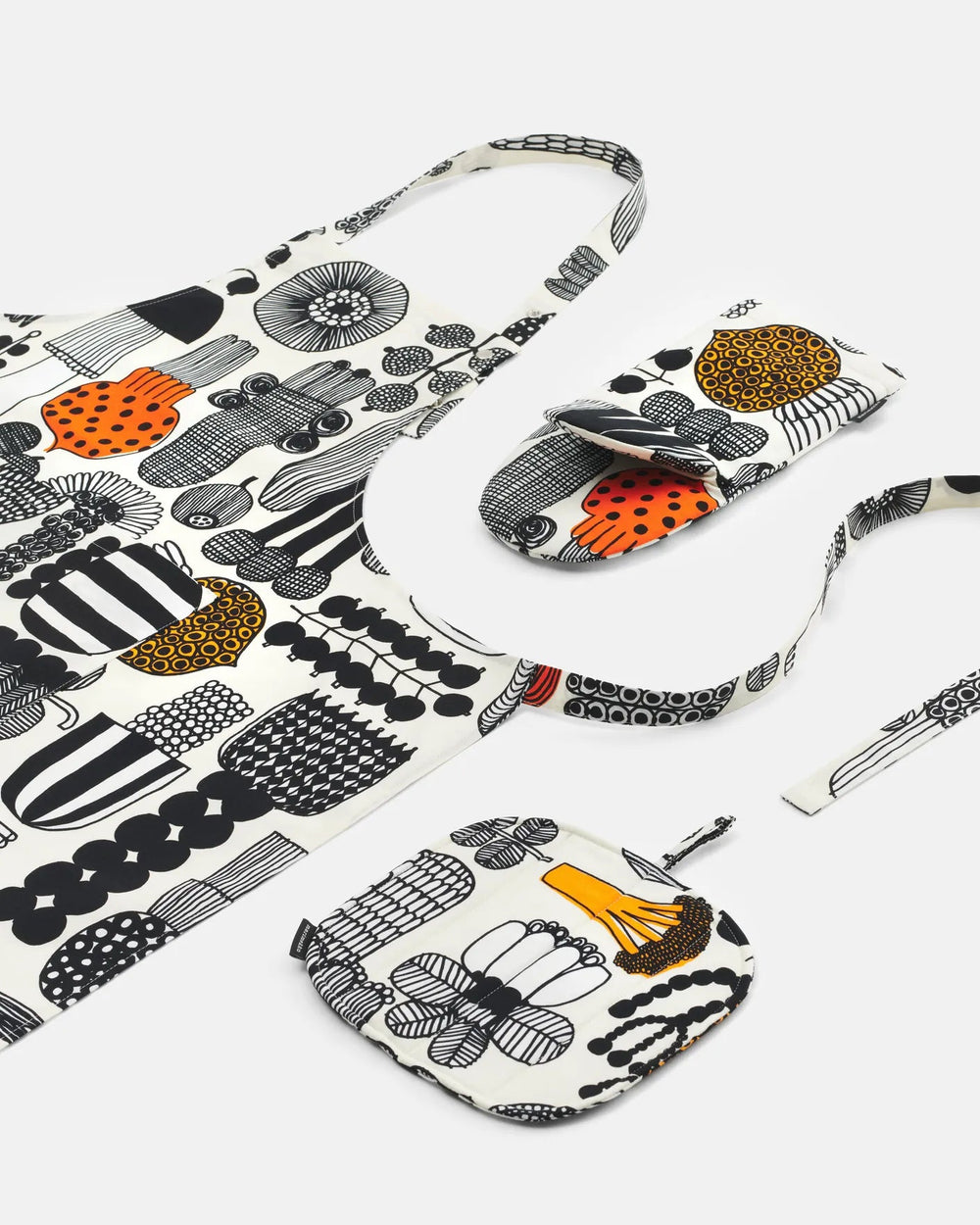 Puutarhurin Parhaat Oven Mitten | White, Black, Orange - pirkko. Marimekko