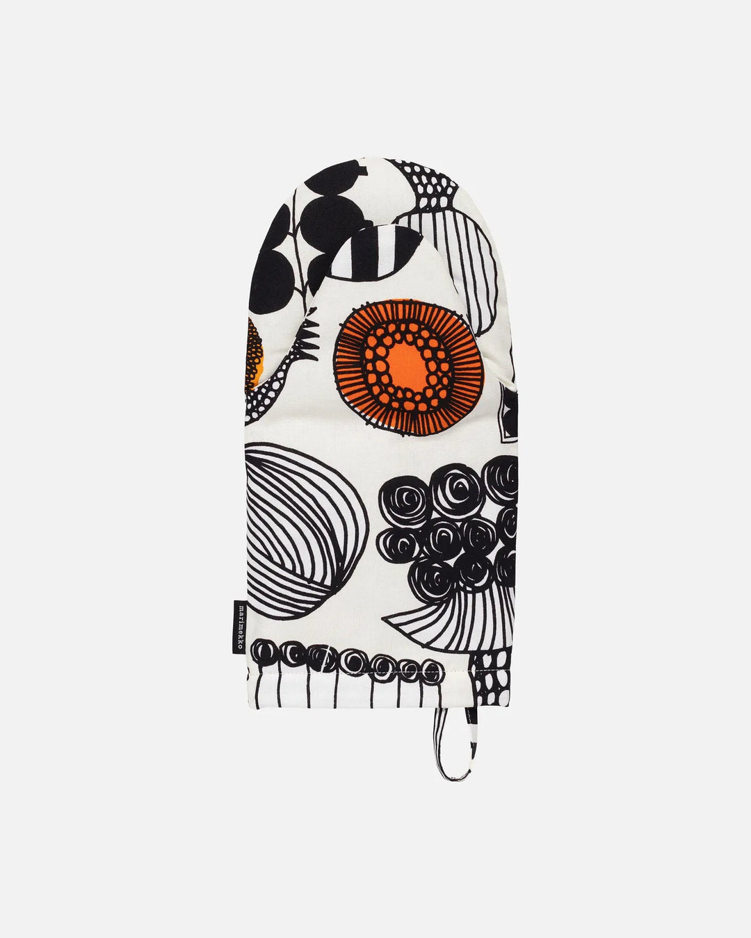 Puutarhurin Parhaat Oven Mitten | White, Black, Orange - pirkko. Marimekko