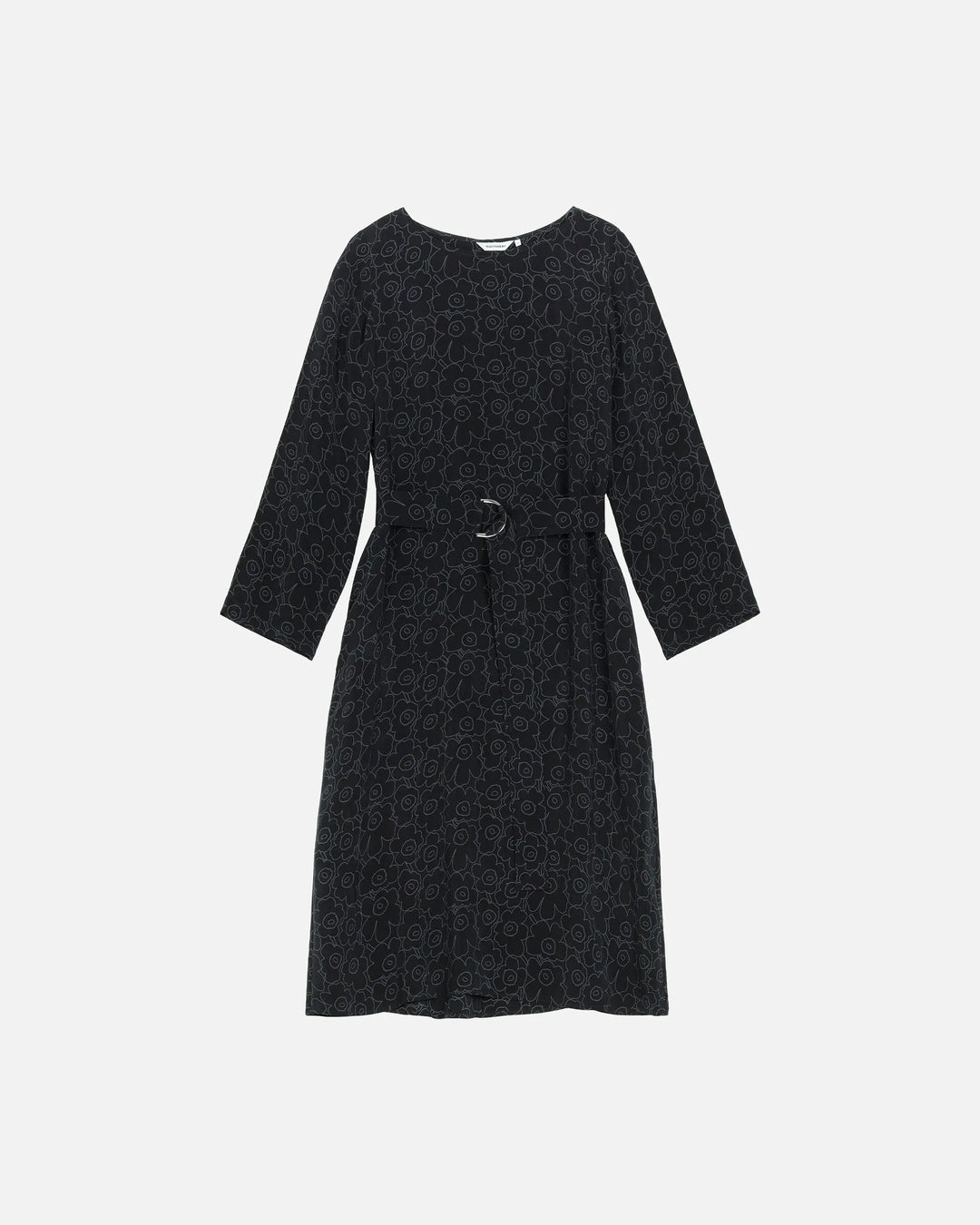 Marimekko Tyvri Piirto Unikko Longsleeve Cupro Dress | Black - pirkko. Marimekko Tyvri Piirto Unikko Longsleeve Cupro Dress | Black - pirkko.