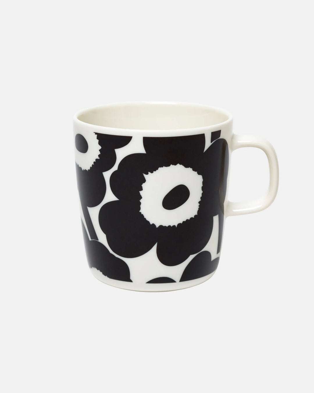 Unikko Mug 13.5 oz, Black, White - pirkko. Marimekko
