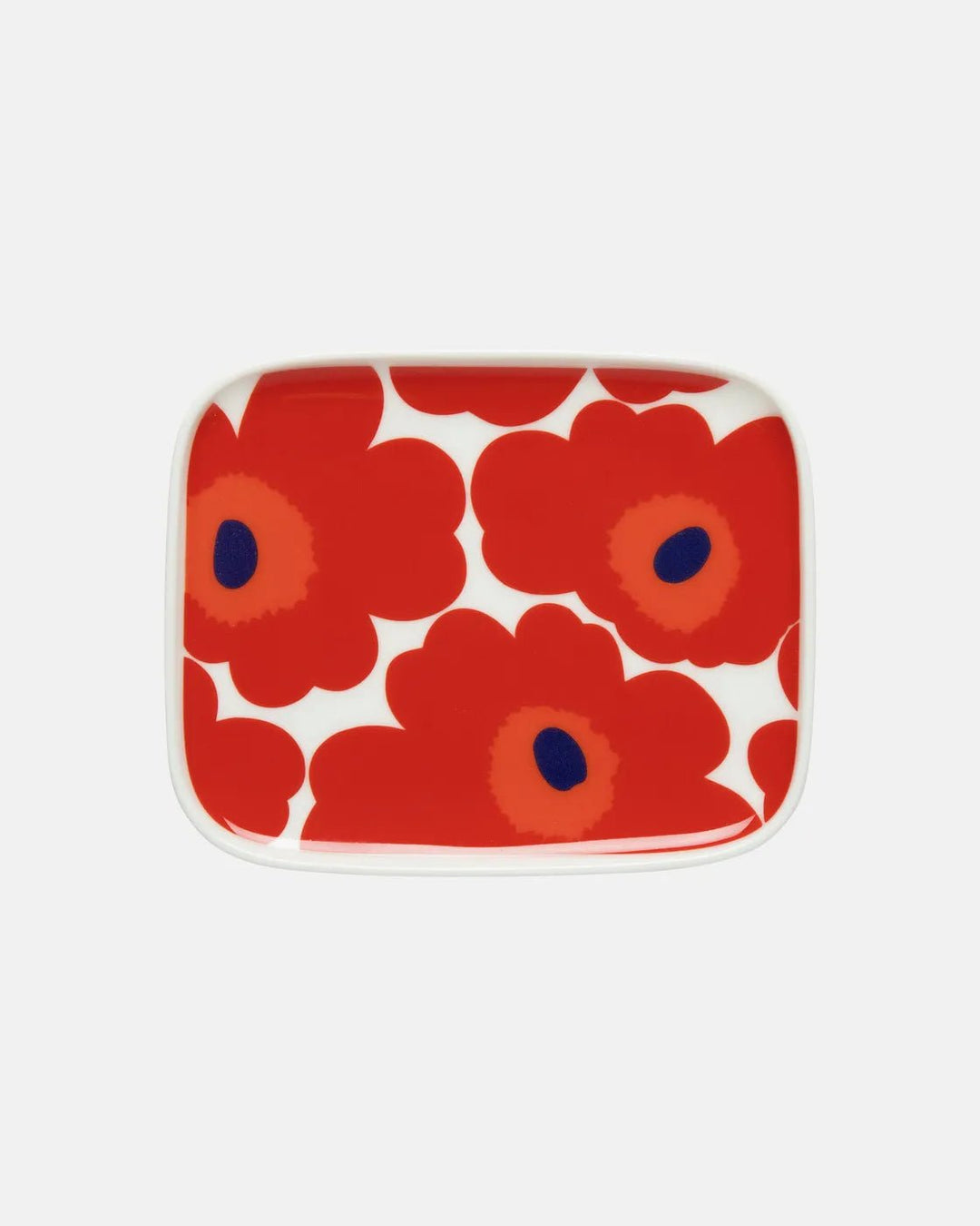 Unikko Plate Red/White, 6 x 4.75" - pirkko. Marimekko