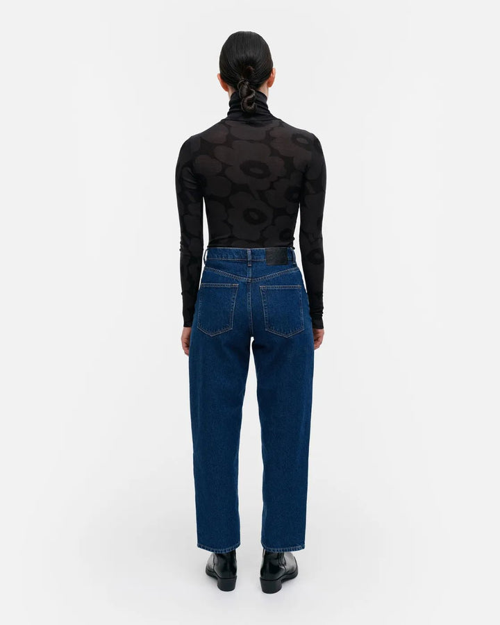 Vilina Unikko Wool Turtleneck | Black, Dark Grey - pirkko. Marimekko