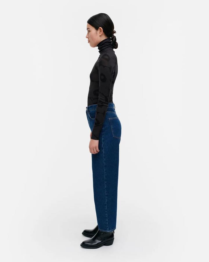 Vilina Unikko Wool Turtleneck | Black, Dark Grey - pirkko. Marimekko
