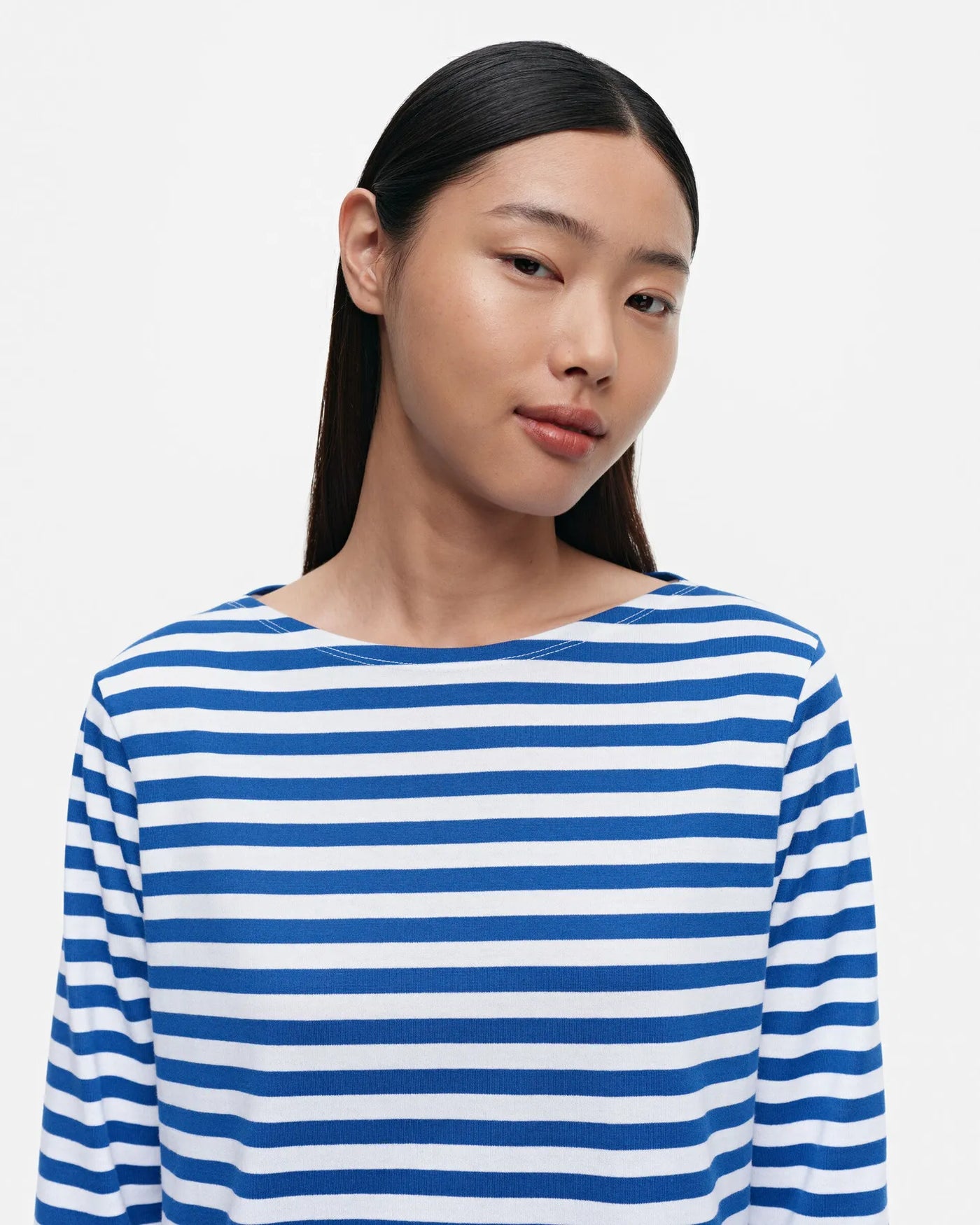 Ilma Stripe Cotton T, Blue/White