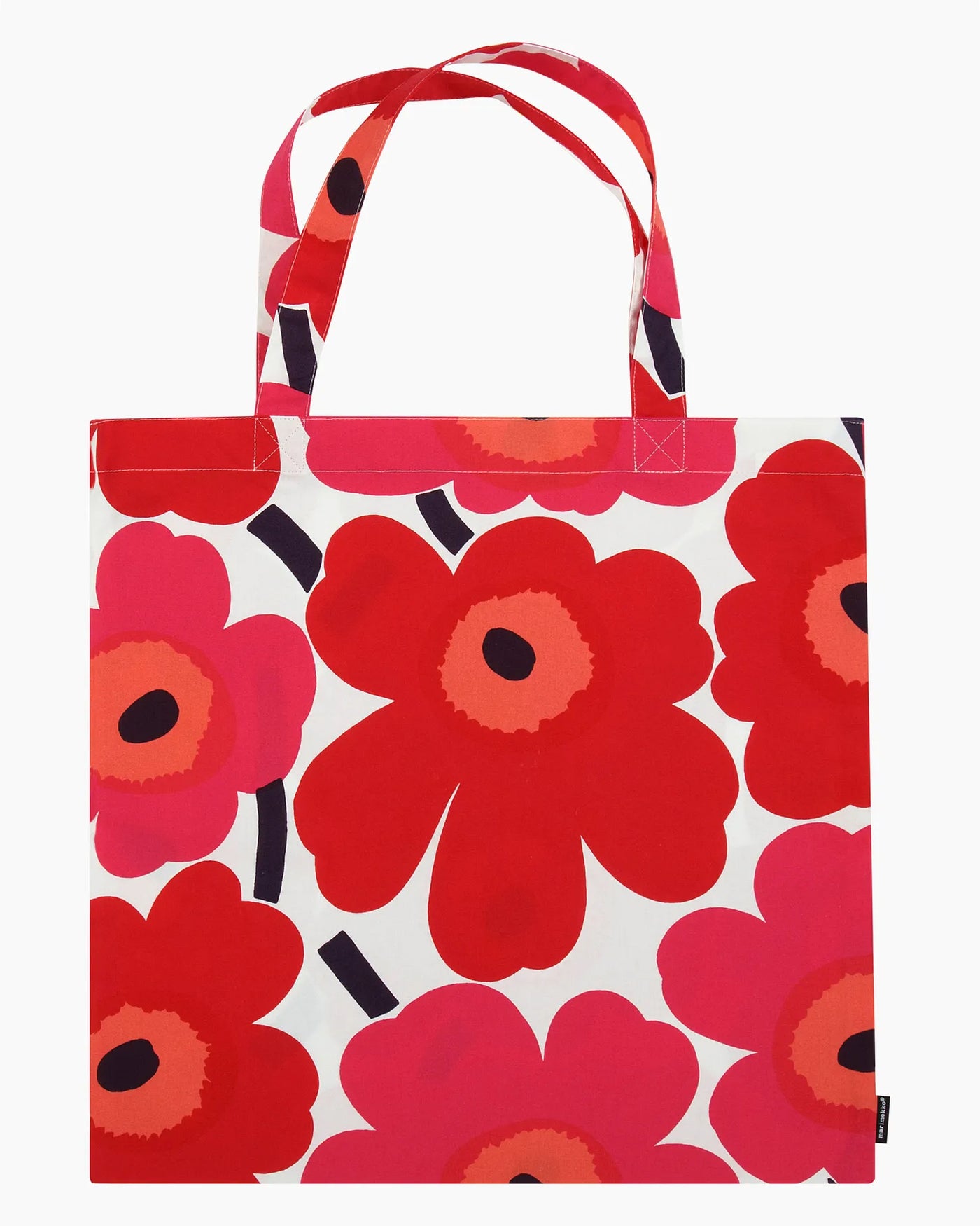 Unikko Cotton Bag. Red/White/Indigo