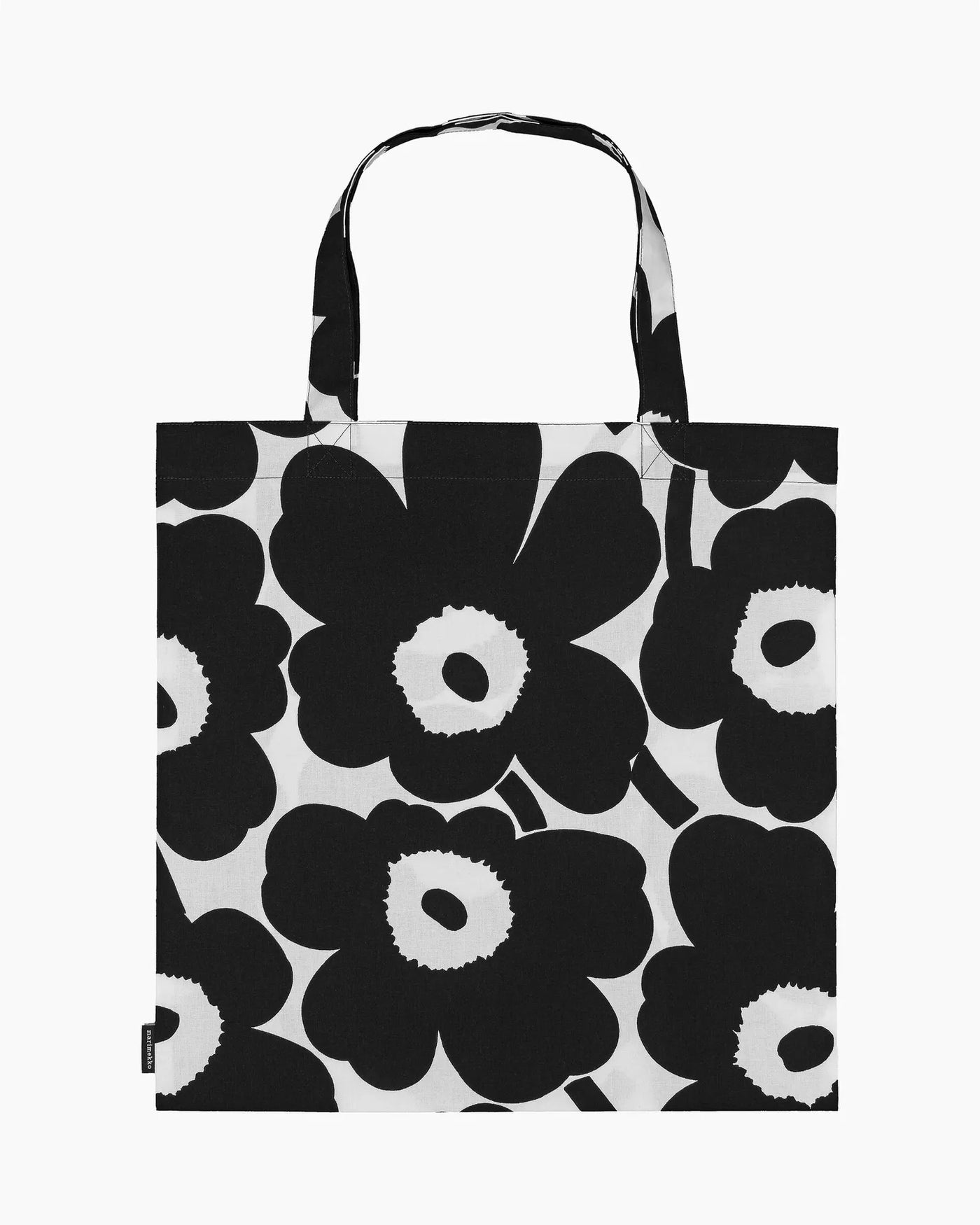 Unikko Cotton Bag. Black/ White
