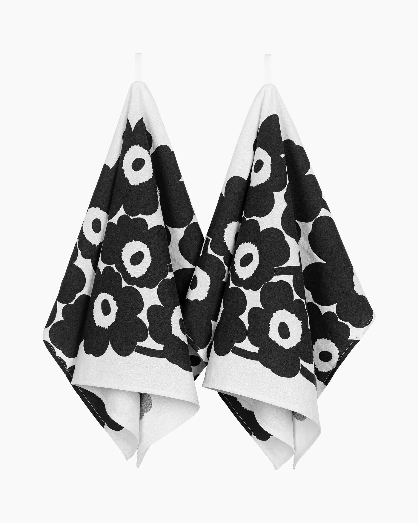Unikko Tea Towel Black /White - Set of 2