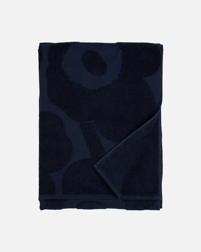 Unikko  Bath Towel, Dark Blue 27.5" x 50"