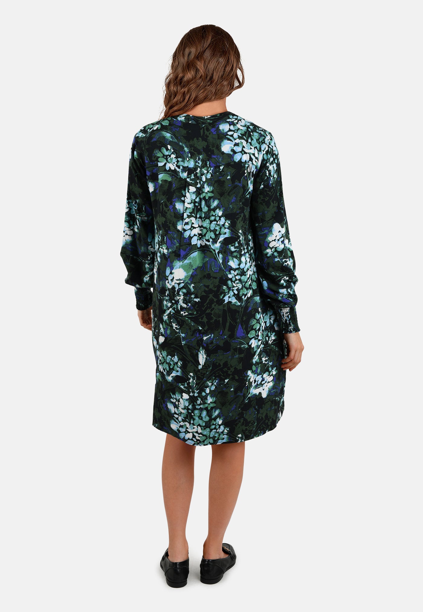 Printed A-Line Dress with Long Sleeves. FINAL SALE