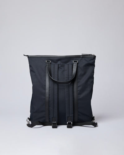 Marta, Recycled Nylon and Leather Backpack, Black