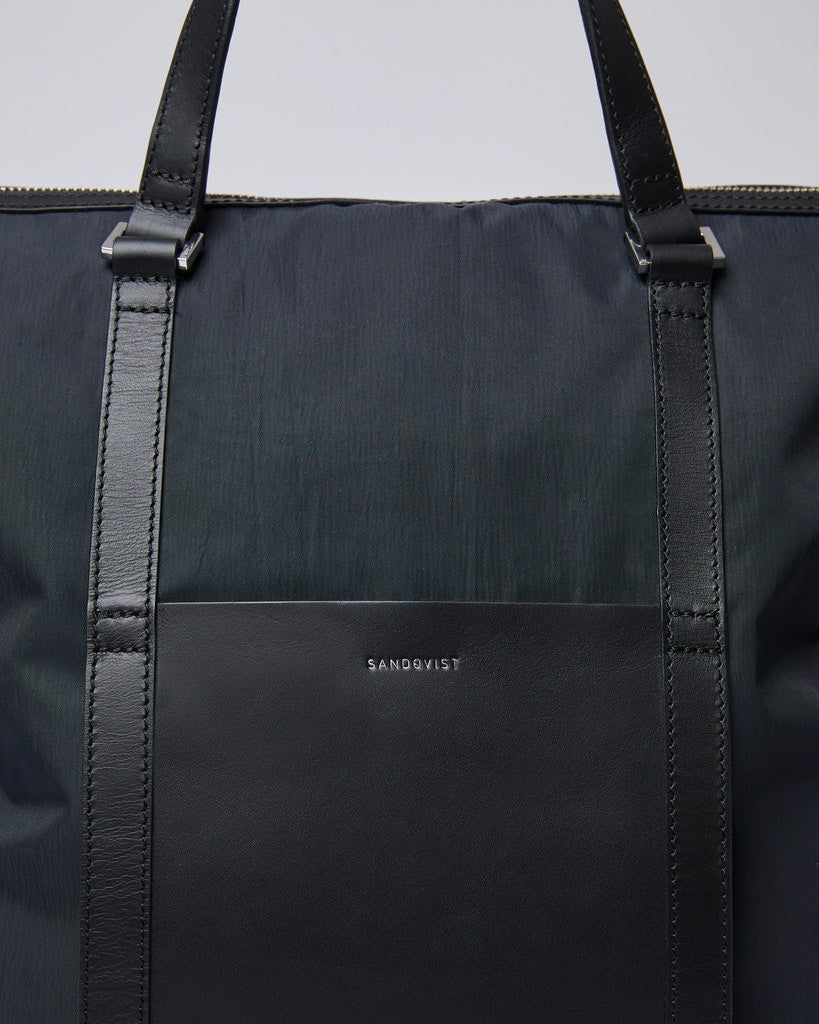 Marta, Recycled Nylon and Leather Backpack, Black