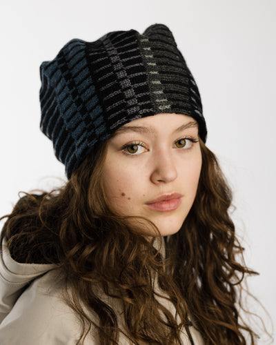 Marika Niskanen Wool Hat, Grey, Black, Blue