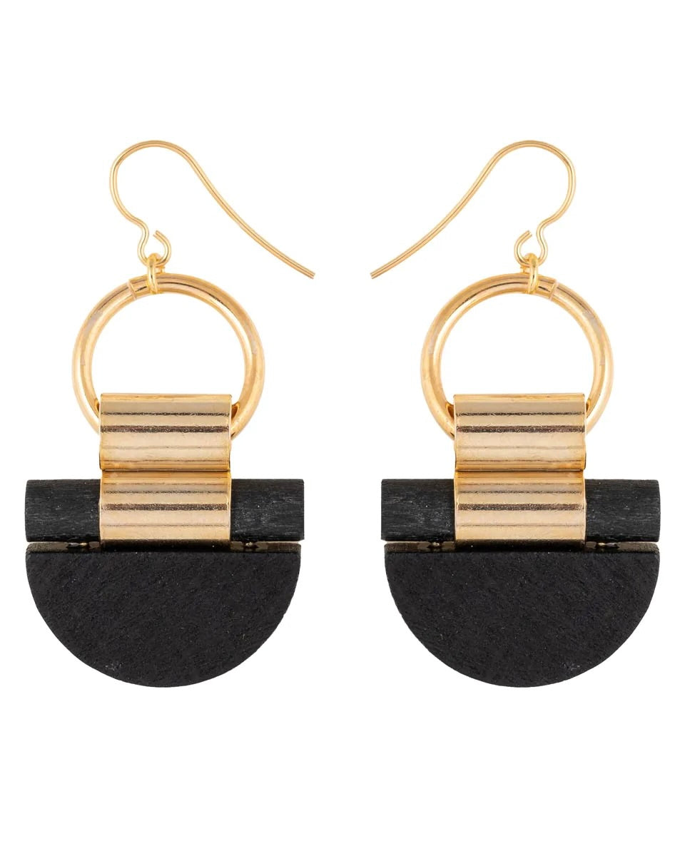 Kelohonka Earrings, Black/ Gold