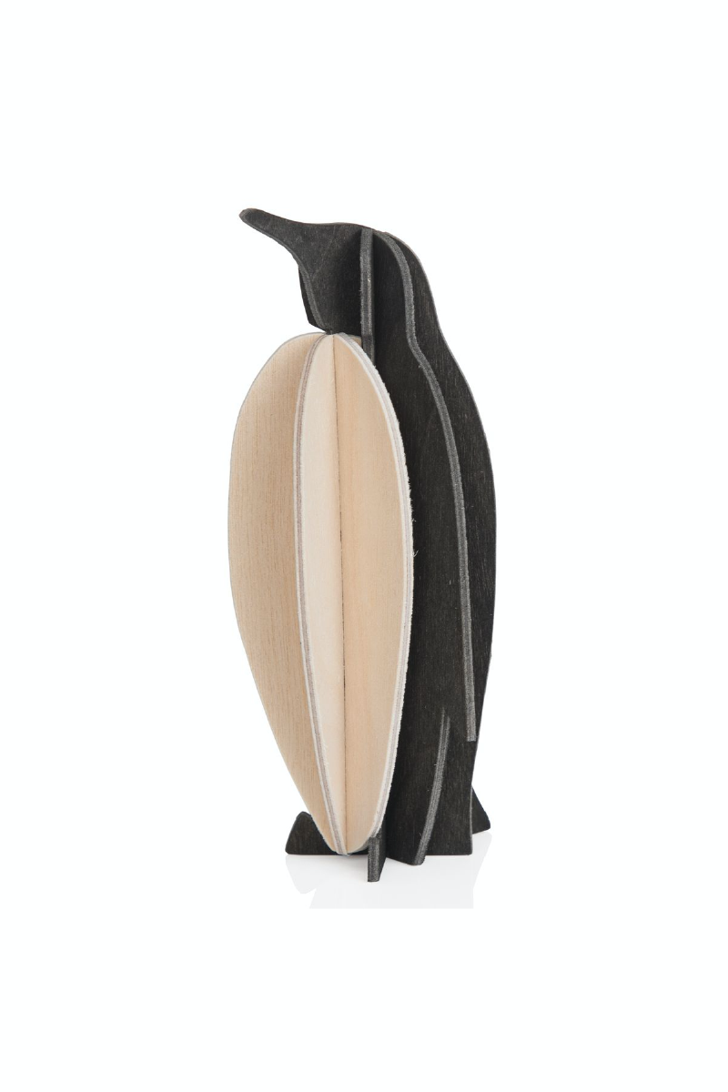 Lovi Penguin 10 cm, Black/Wood