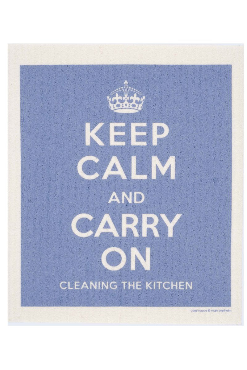 Swedish Dishcloth Keep Calm, Blue